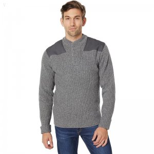 L.L.Bean Commando Fatigue Henley Sweater Gray Heather ID-AL5F83M6