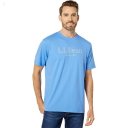 L.L.Bean Carefree Unshrinkable Tee without Pocket Short Sleeve Logo Arctic Blue/Chelt Logo ID-rgmAfmLI