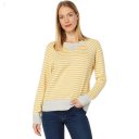 L.L.Bean Organic Cotton Slub Crew Neck Sweatshirt Sweater Stripe Goldenrod ID-UXWSxUc4
