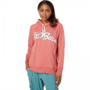L.L.Bean 24/7 Sweats Hoodie Logo Sienna Brick Script Logo ID-FZTkkMOQ