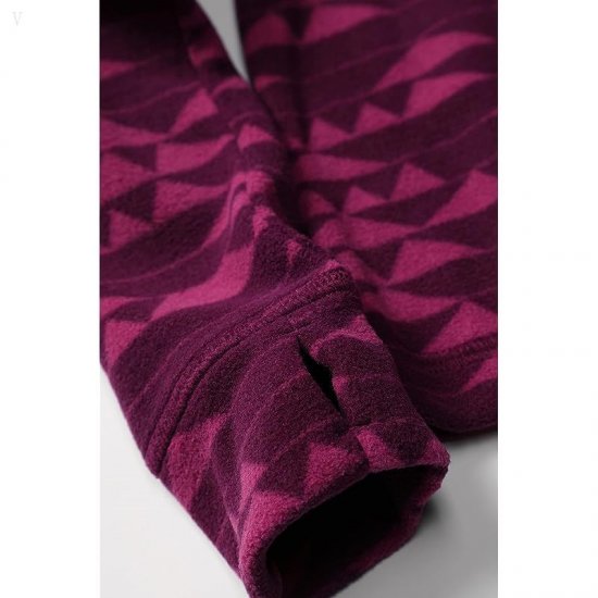 L.L.Bean Fitness Fleece Long Sleeve Tee Print (Little Kids) Plum Grape/Mountain Print ID-VtZndaen