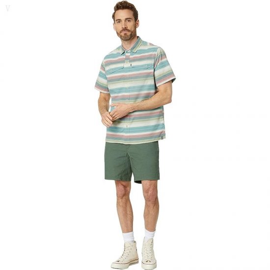 L.L.Bean SunSmart Cool Weave Woven Shirt Stripe Short Sleeve Deep Azure Stripe ID-Ghy4kLV4