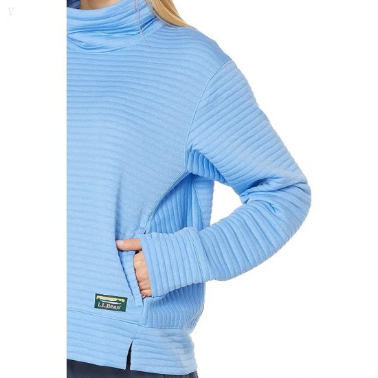 L.L.Bean Airlight Funnel Neck Pullover Malibu Blue Heather ID-moYxyFz8