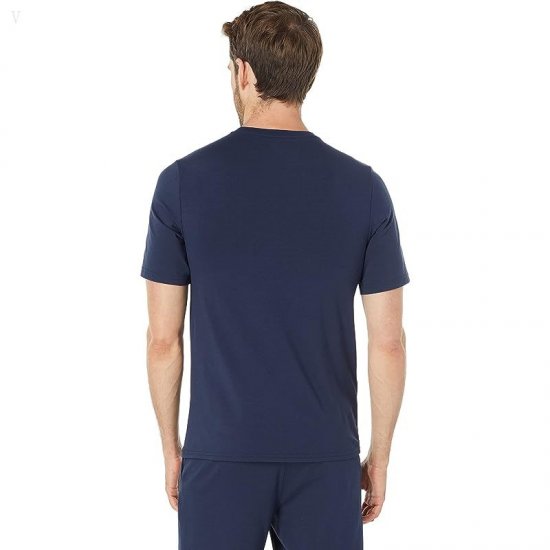 L.L.Bean Wicked Soft Knit Pajamas Short Sleeve Regular Classic Navy ID-uY9W5gwm