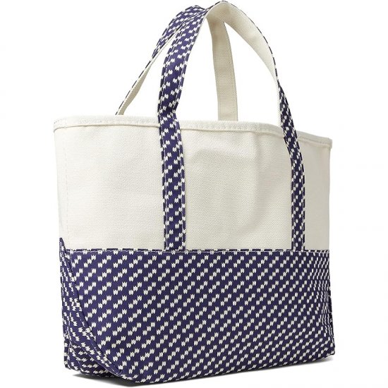 L.L.Bean High Bottom Tote Medium Navy/White Birdseye ID-o6Dhiwn0