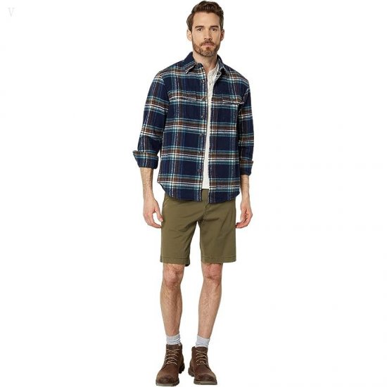 L.L.Bean Signature Chamois Print Navy Plaid ID-mkD2XHT6