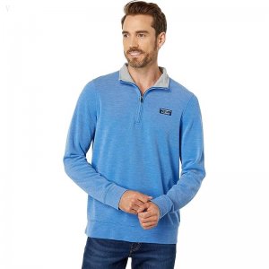 L.L.Bean Comfort Stretch Pique 1/4 Zip Long Sleeve Deep Sapphire ID-Ahu7ltSJ