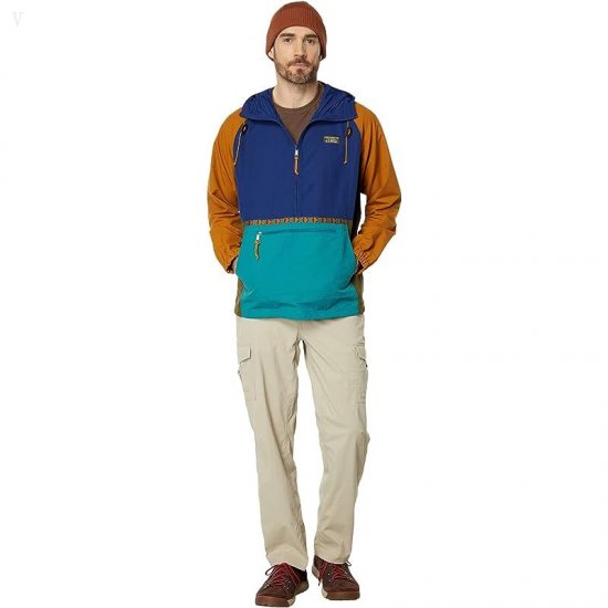 L.L.Bean Mountain Classic Anorak Multicolor Regular Collegiate Blue/Rustic Green ID-oDzivtm2