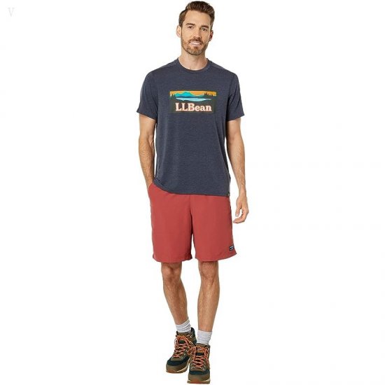 L.L.Bean Everyday SunSmart Tee Short Sleeve Graphic Carbon Navy/Logo ID-tesOhxRe