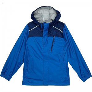 L.L.Bean Trail Model Rain Jacket Color-Block (Big Kids) Deep Sapphire ID-Zx5IjJO9