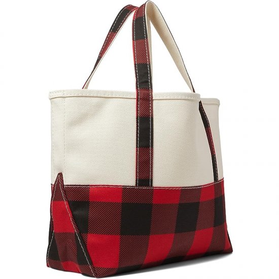 L.L.Bean High Bottom Tote Medium Mountain Red Buffalo Check ID-8aoAYHtC