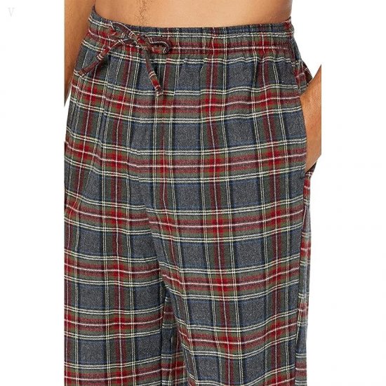 L.L.Bean Scotch Plaid Flannel Sleep Pants Regular Grey Stewart ID-iTztfT8R