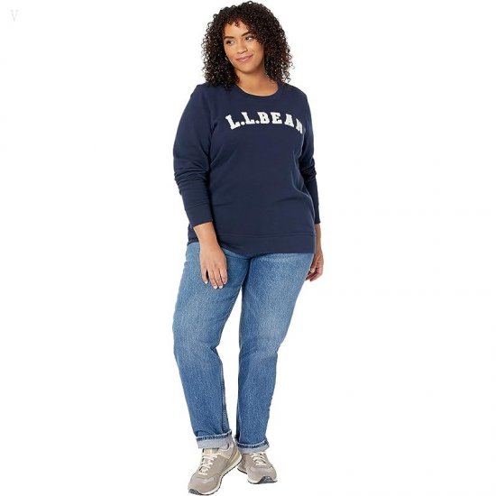 L.L.Bean 1912 Crew Neck Sweatshirt Logo Classic Navy Collegiate Logo ID-ihsgU9pQ
