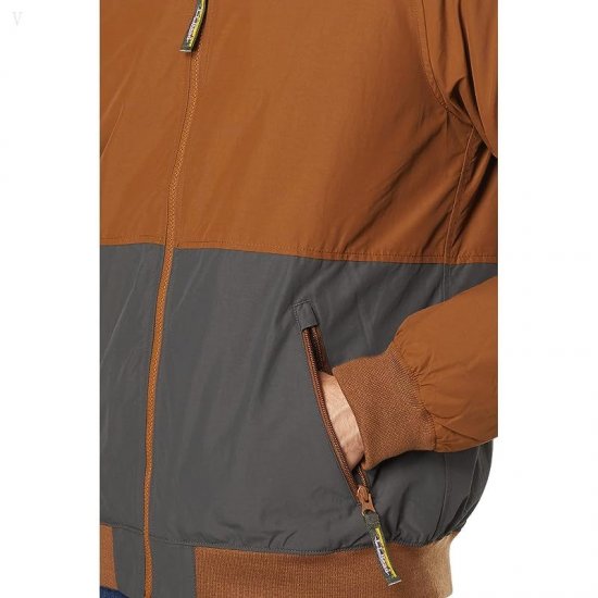 L.L.Bean Insulated Bomber Hoodie Color-Block Hazelnut/Alloy Gray ID-iScPdrHQ