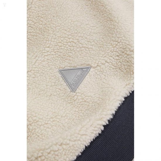 L.L.Bean Sherpa Fleece Long Coat (Little Kids) Soapstone/Carbon Navy ID-luqk5uuv