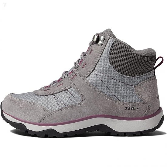 L.L.Bean Snow Sneaker 5 Mid Boot Water Resistant Insulated Lace-Up Frost Gray/Bramble Berry ID-YeyxcXuG