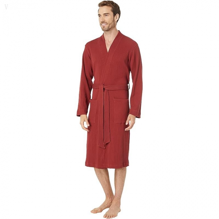 L.L.Bean Comfort Waffle Robe Regular Cabin Red ID-auUSmAth - Click Image to Close