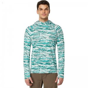 L.L.Bean Swift River Cooling Hooded Printed Rashguard Deep Azure Ascent ID-oVO3v0Wb