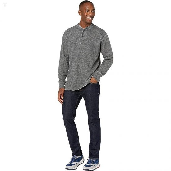 L.L.Bean River Driver Shirt Long Sleeve Henley Regular Charcoal ID-mJHjNJSK