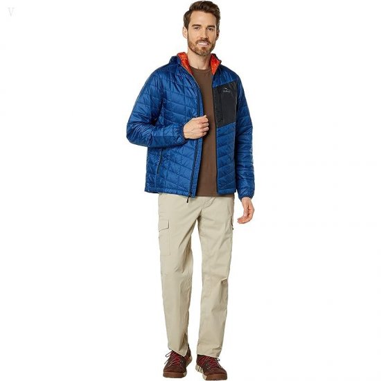 L.L.Bean Primaloft Packaway Hooded Jacket Regular Dark Marine Blue/Black ID-Zf5MVgPs