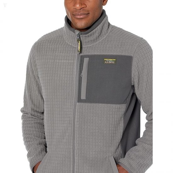 L.L.Bean Mountain Classic Windproof Fleece Jacket - Tall Graphite/Shale Gray ID-EOW9BfnF