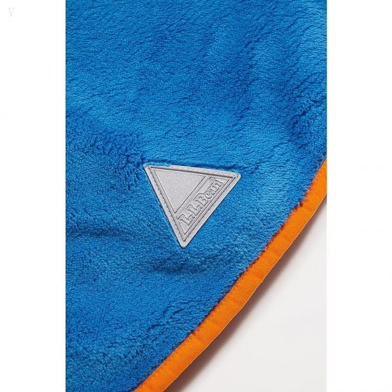 L.L.Bean Hi-Pile Fleece Color-Block Pullover Hoodie (Big Kids) Natural/Marine Blue ID-FvgvgCbx