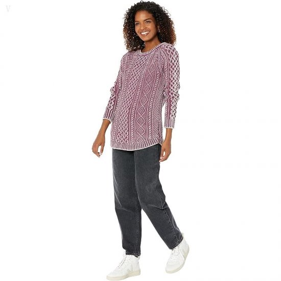 L.L.Bean Signature Cotton Fisherman Tunic Sweater Washed Deep Port Washed ID-1avG9v14