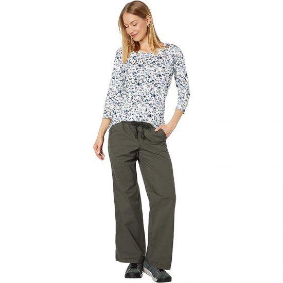 L.L.Bean Lakewashed Pull-On Wide Leg Pants Dark Taupe ID-GACTLkcv