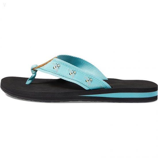 L.L.Bean Classic Maine Isle Flip-Flop 3 Motif Sea Aqua/Honeybees ID-NZslxZDw