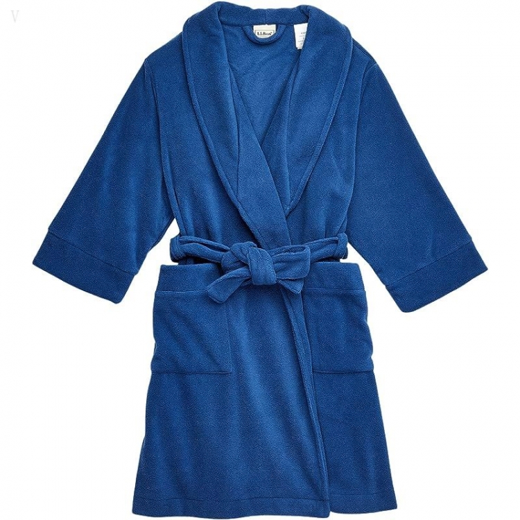 L.L.Bean Fleece Robe (Little Kids) Blue ID-tE8mrc7l - Click Image to Close