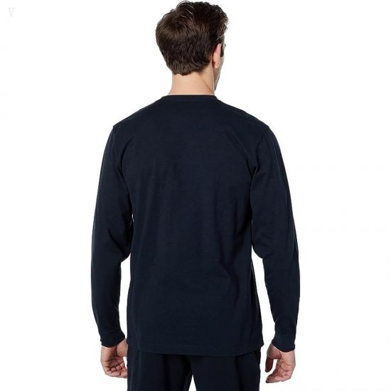 L.L.Bean Carefree Unshrinkable T-Shirt without Pocket Long Sleeve Black ID-J8Km1iHB