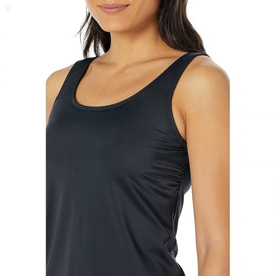 L.L.Bean BeanSport Scoop Neck Tankini Top Black ID-okJHebag