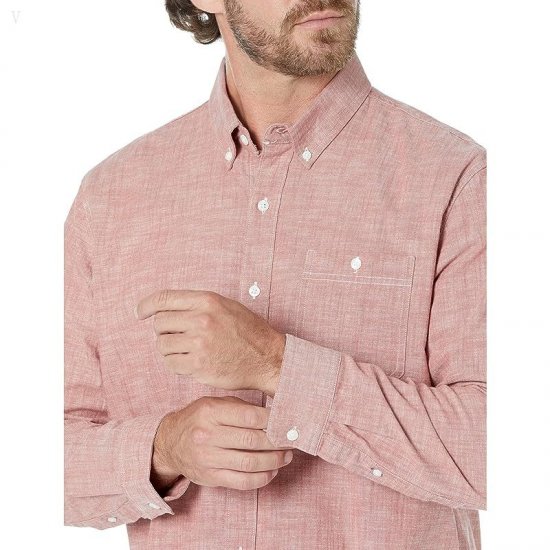 L.L.Bean Comfort Stretch Chambray Shirt Long Sleeve Traditional Fit Pale Sienna ID-awMlCnDK