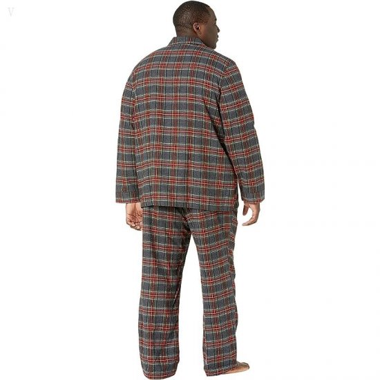 L.L.Bean Scotch Plaid Flannel Pajamas Tall Grey Stewart ID-MzlAdwkN