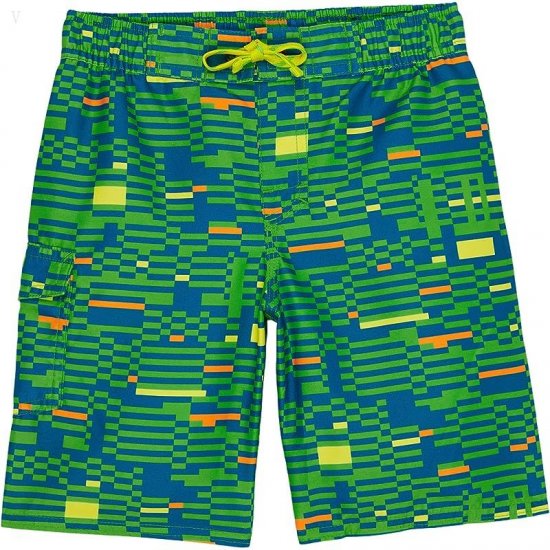 L.L.Bean Beansport Swim Shorts Print (Little Kids) Bright Kelly Geo ID-YzlUknvk