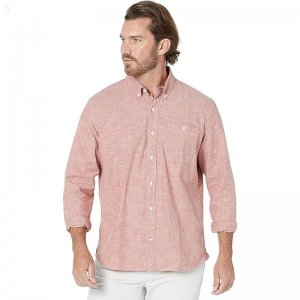 L.L.Bean Comfort Stretch Chambray Shirt Long Sleeve Traditional Fit Pale Sienna ID-awMlCnDK