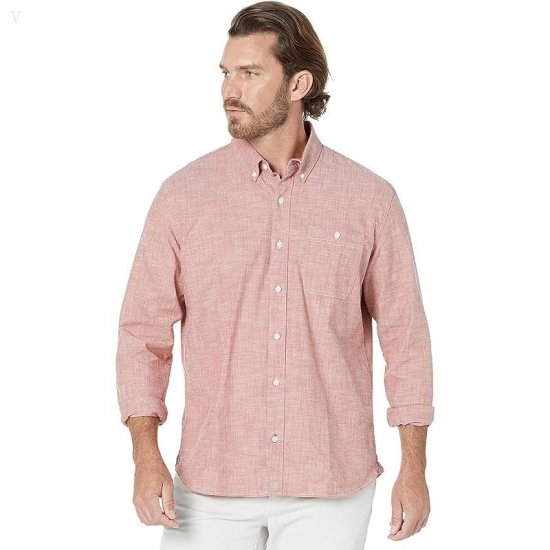 L.L.Bean Comfort Stretch Chambray Shirt Long Sleeve Traditional Fit Pale Sienna ID-awMlCnDK