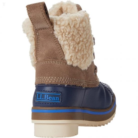 L.L.Bean Rangeley Sherpa Boot (Toddler/Little Kid/Big Kid) Taupe/Nautical Navy ID-fg4oxICR