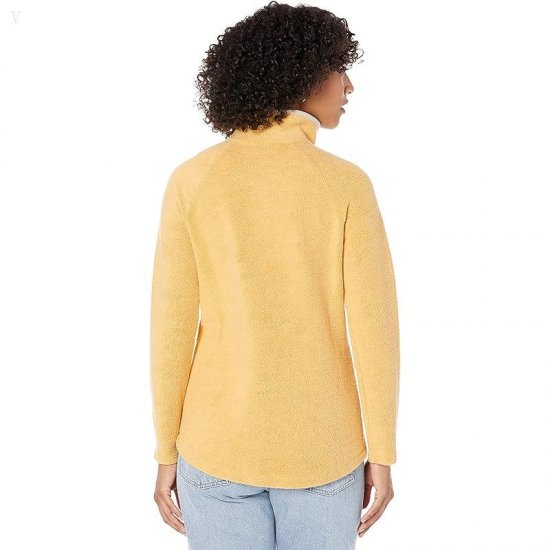 L.L.Bean Tumbled Sherpa 1/4 Snap Pullover Warm Gold ID-uPgVAIeu