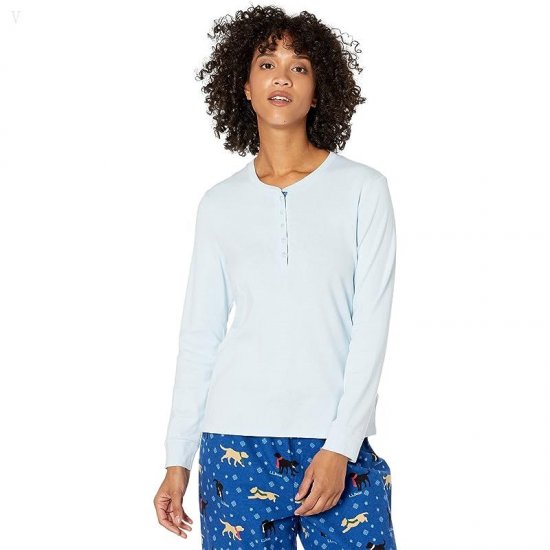 L.L.Bean Cozy Pajama Set Print Bright Blue Dog ID-acIJ8ZBb