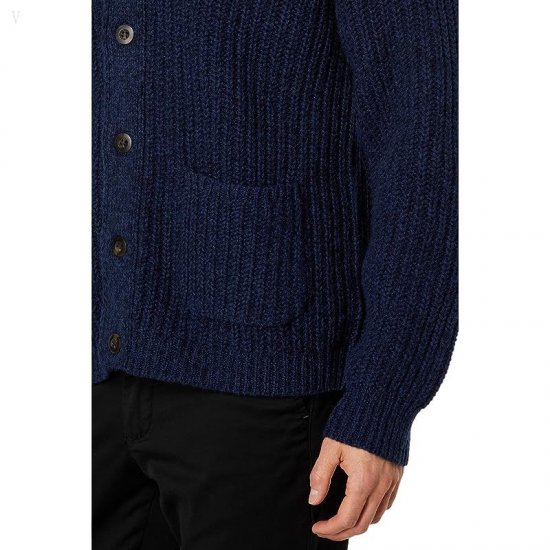 L.L.Bean Classic Raggwool Cardigan Sweater Regular Nautical Navy ID-miId46BS