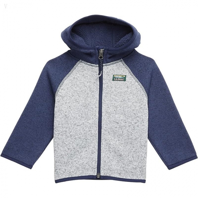 L.L.Bean Bean's Sweater Fleece Full Zip Color-Block (Infant) Bright Navy/Pewter ID-euoXPers - Click Image to Close