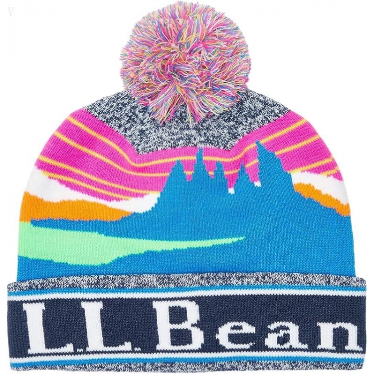 L.L.Bean Kid??s Pom Hat Neon Multi ID-RkloYmUg - Click Image to Close