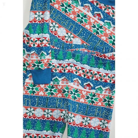 L.L.Bean Organic Cotton Fitted Pajamas (Toddler) Marine Blue Fair Isle ID-JTzlhAHS