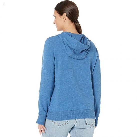 L.L.Bean Petite Bean\'s Cozy Camp Hoodie Graphic Marine Blue Heather Mountain Path ID-k1CZjkRj