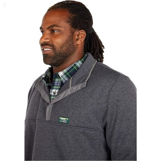 L.L.Bean Sweater Fleece Pullover - Tall Charcoal Gray Heather ID-9rvjDI8J