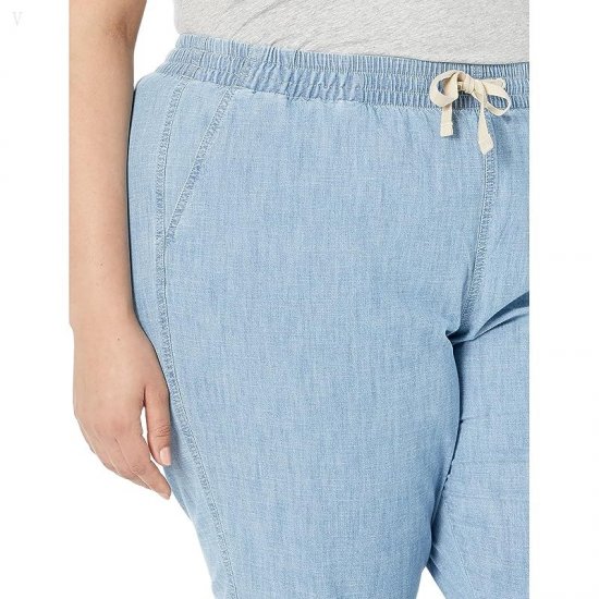 L.L.Bean Plus Size Lakewashed Chino Pull-On Chambray Pants Ankle Chambray ID-2Jg4nHkS