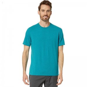 L.L.Bean Comfort Stretch Pima Short Sleeve Tee Shirt Deep Azure Heather ID-GrD5LAiL
