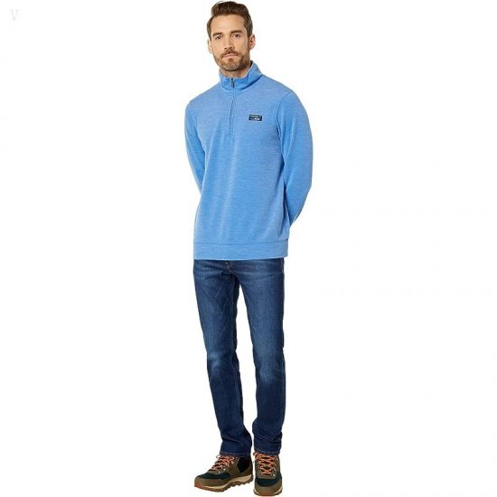 L.L.Bean Comfort Stretch Pique 1/4 Zip Long Sleeve Deep Sapphire ID-Ahu7ltSJ