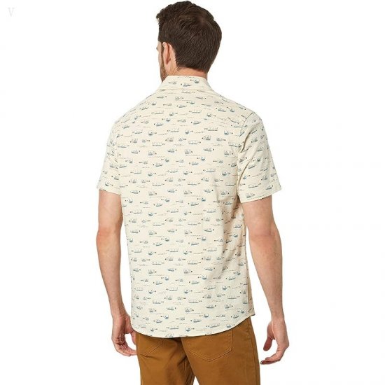 L.L.Bean Lakewashed Organic Short Sleeve Button-Down Message in A Bottle ID-GKpQcoBR